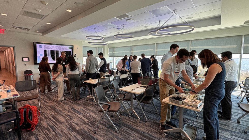 several students working in a classroom
